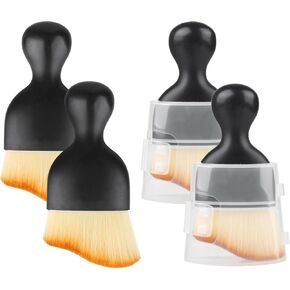 Car Interior Cleaning Brush, 4 Car Brush Interior Dust Brush, Car Interior Detailing Brush, Soft Bristle Automotive Interior Dusting Brush Tools for Crevice Dashboard Leather Air Conditioner Vent