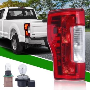 GSPSCN Passenger Side Tail Light Compatible With 2017-2019 Ford F-250 F250 F-350 F350 Super Duty Right Rear Taillight Brake Assembly w/Bulbs and Harness Replaces HC3Z13404D, HC3Z13404F, FO2801256