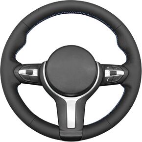 MEWANT Black Genuine Leather Steering Wheel Cover for BMW F30 M Sport F22 F23 F34 F32 F33 F10 F07 F12 F13 F15 X3 X4 X5
