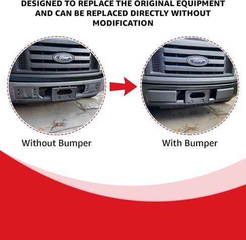 Front Bumper Molding Textured & License Plate Bracket Replacement For Ford F-150 2009 To 2014 (Bumper Pad) in Saudi Arabia