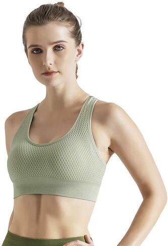 Women's Seamless Sports Bras-Padded High Impact Support Workout Bra Tops for Yoga Gym Fitness in Saudi Arabia