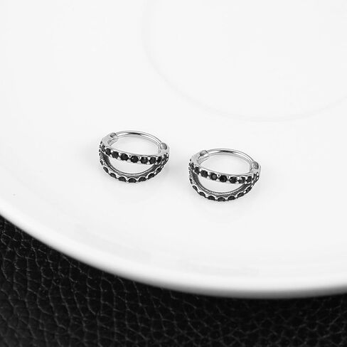 hzman 316l الجراحية الصلب يتوقف مزدوجة هوب حلقات الأنف لثقب الأنف الحاجز الدائري تشيكوسلوفاكيا هوب القرط الغضروف اللولب دايث الزنمة روك محارة الشفاه شحمة الأذن in Kuwait