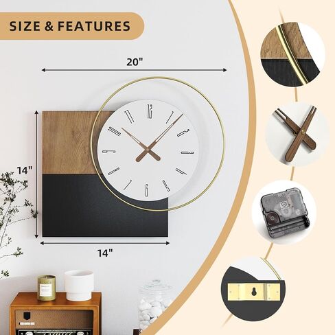 ساعة حائط حديثة لغرفة المعيشة مقاس 31 × 11 بوصة ساعات مطبخ كبيرة، ساعة حائط خشبية تناظرية رقمية مزخرفة تعمل بالبطارية لرف الموقد والمدخل وغرفة النوم وساعات المكتب المنزلي in Kuwait