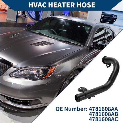 No.4781608AA/4781608AB/4781608AC HVAC Heater Hose for Chrysler Town & Country 2001-2008 for Dodge Grand Caravan 2001-2008 Inlet Water Tube Good Sealing Metal 1 Pcs Black in Saudi Arabia