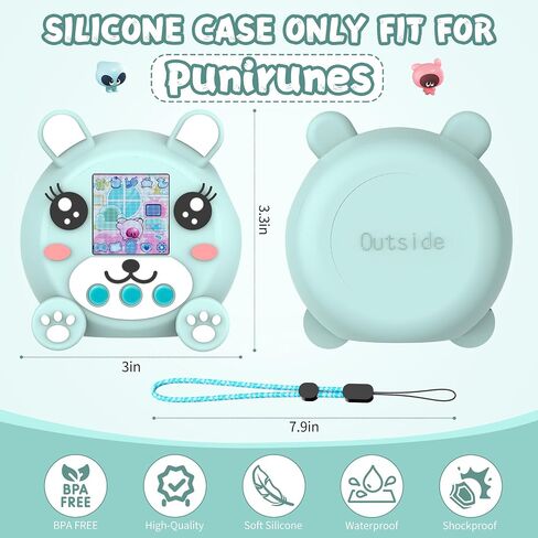 Cute Silicone Case for Punirunes Virtual Pet, Protective Skin Sleeve for Punirunes Virtual Electronic Pets Accessories with Lanyard - Pink in Kuwait