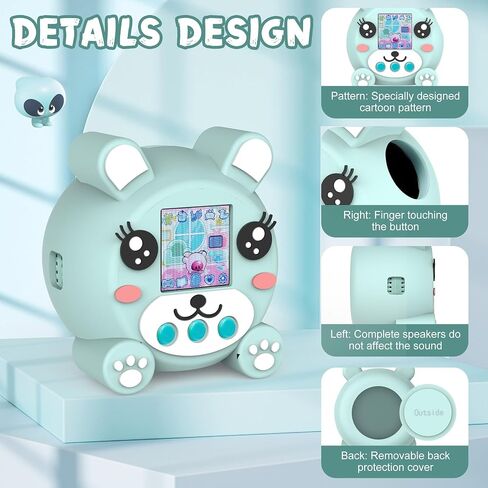 Cute Silicone Case for Punirunes Virtual Pet, Protective Skin Sleeve for Punirunes Virtual Electronic Pets Accessories with Lanyard - Pink in Kuwait