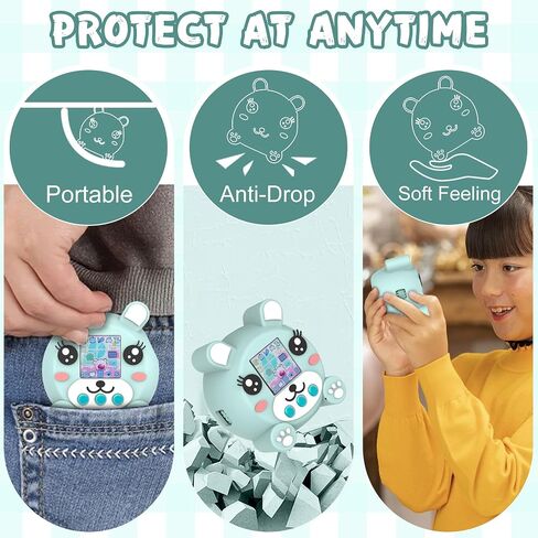 Cute Silicone Case for Punirunes Virtual Pet, Protective Skin Sleeve for Punirunes Virtual Electronic Pets Accessories with Lanyard - Pink in Kuwait
