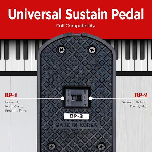 VALDI BP-3 Sustain Pedal (Blue) - Universal Pedal for Keyboard Piano, Digital Pianos, MIDI Keyboards & Synths - Conversion Switch for All Brands - 1/4'' Jack, Anti-Slip Design, Extended Cable in Saudi Arabia