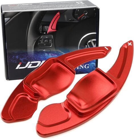 iJDMTOY Red CNC Billet Aluminum Larger Paddle Shifter Extensions Compatible with Volkswagen MK6 Golf CC Beetle Jetta in Saudi Arabia