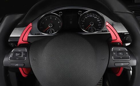 iJDMTOY Red CNC Billet Aluminum Larger Paddle Shifter Extensions Compatible with Volkswagen MK6 Golf CC Beetle Jetta in Saudi Arabia