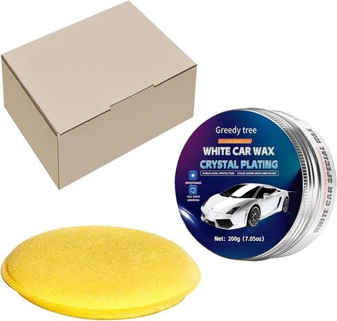Black Car Wax Crystal Plating Paste with Sponge - Automotive Wax Polish for Improved Brightness and Shine Protection Coating Set for Black Cars Only (200g) in Kuwait