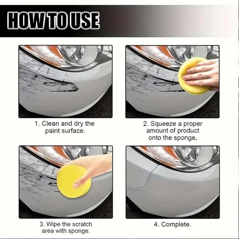 Black Car Wax Crystal Plating Paste with Sponge - Automotive Wax Polish for Improved Brightness and Shine Protection Coating Set for Black Cars Only (200g) in Kuwait