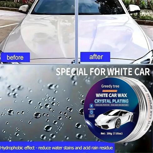 Black Car Wax Crystal Plating Paste with Sponge - Automotive Wax Polish for Improved Brightness and Shine Protection Coating Set for Black Cars Only (200g) in Kuwait