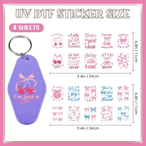 Capybara Motel Keychain Stickers - 80 PCs Happy Bara UV DTF Wraps Cute Bee Cappy Transfers Blanks Hotel Keychains DecalsBoys Girls Kids Crafts Birthday Party Decoration Christmas Gifts in Kuwait