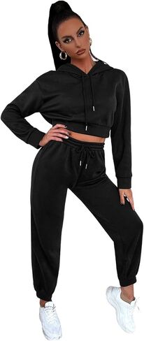 Floerns Women's Two Piece Outfit Long Sleeve Pullover Tops with Sweatpants Set in Saudi Arabia