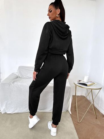 Floerns Women's Two Piece Outfit Long Sleeve Pullover Tops with Sweatpants Set in Saudi Arabia