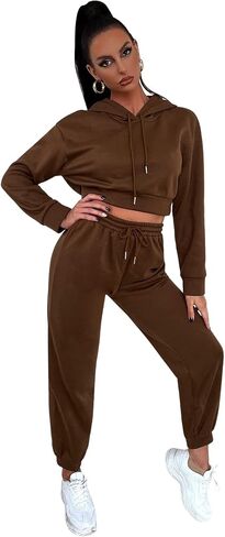 Floerns Women's Two Piece Outfit Long Sleeve Pullover Tops with Sweatpants Set in Saudi Arabia