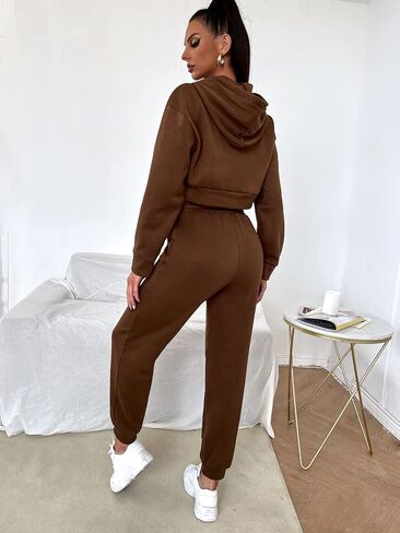 Floerns Women's Two Piece Outfit Long Sleeve Pullover Tops with Sweatpants Set in Saudi Arabia