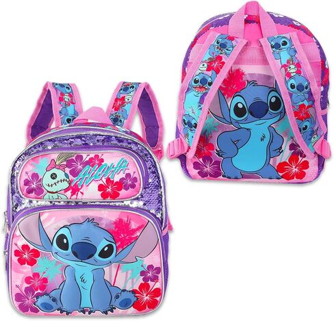 Lilo and Stitch Mini Backpack - Bundle with 12" Mini Stitch Backpack with Sequins Plus Stickers, Water Bottle, More | Stitch Backpack Mini Set in Saudi Arabia