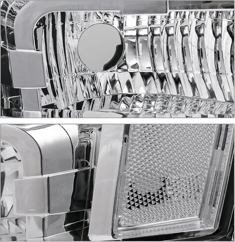 M-AUTO OE Style Chrome Headlights Assembly w/ 4 Pre-assembled 6000K LED Bulbs Compatible with 2007-2014 Chevy Tahoe Suburban 1500, 2007-2013 Avalanche Suburban 2500 in Kuwait