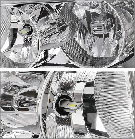 M-AUTO OE Style Chrome Headlights Assembly w/ 4 Pre-assembled 6000K LED Bulbs Compatible with 2007-2014 Chevy Tahoe Suburban 1500, 2007-2013 Avalanche Suburban 2500 in Kuwait