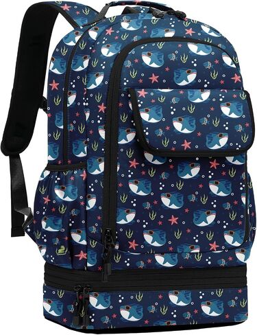 Leaper Cute Alpaca Laptop Backpack Water-resistant Double Deck Insulated Lunch Bag Satchel Black in Saudi Arabia