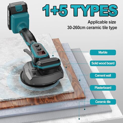 Cordless Tile Vibration Tool, Tile Vibration Leveling Machine for Makitta 18V Battery, 8 Speeds Adjustable Suction Cup with Digital Display, for Tile,Floor,Wall (Batteries not included) in Saudi Arabia