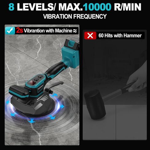 Cordless Tile Vibration Tool, Tile Vibration Leveling Machine for Makitta 18V Battery, 8 Speeds Adjustable Suction Cup with Digital Display, for Tile,Floor,Wall (Batteries not included) in Saudi Arabia