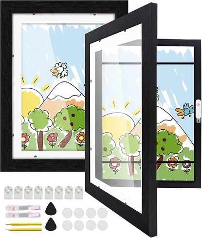 2 Packs Kids Art Frames,Kids Artwork Frames Changeable,Picture Frame for Kids Artwork Front Opening Holds 100 Horizontal &Vertical For Kids Artwork,Paintings,Photos,A4 Hanging Art(8.3*11.7 IN) in Saudi Arabia