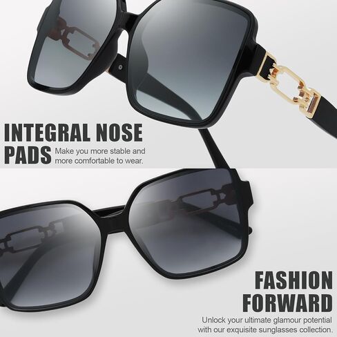 نظارة شمسية نسائية مربعة كبيرة الحجم من ماركة Jackie O Cat Eye Hybrid Butterfly الأنيقة من The Fresh - عبوة رائعة in Kuwait
