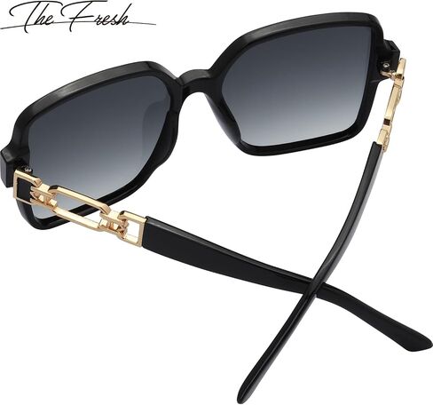 نظارة شمسية نسائية مربعة كبيرة الحجم من ماركة Jackie O Cat Eye Hybrid Butterfly الأنيقة من The Fresh - عبوة رائعة in Kuwait