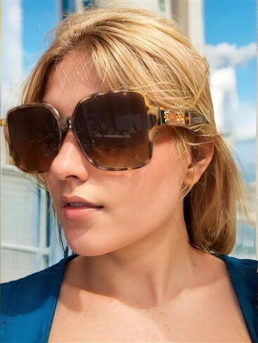 نظارة شمسية نسائية مربعة كبيرة الحجم من ماركة Jackie O Cat Eye Hybrid Butterfly الأنيقة من The Fresh - عبوة رائعة in Kuwait