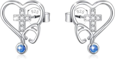 Nurse Earrings,RN Studs Earrings for women,Sterling Silver Stethoscope Earrings,Nurse Jewelry Gifts for Nurse Doctor RN Medical Student in Kuwait