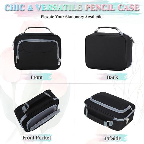 Large Pen Pencil Case,VONXURY High Capacity Art Colored Pencil Pouch Portable Stationery Organizer With 2 Detachable Layers 54 Slots Multiple Zipper Pockets for School Office College in Kuwait