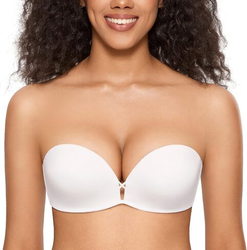DOBREVA Women's Push Up Strapless Bra T-Shirt Lace Underwire Add-2-Cup Bandeau Bras 32AA-38D in Saudi Arabia