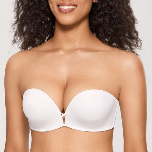 DOBREVA Women's Push Up Strapless Bra T-Shirt Lace Underwire Add-2-Cup Bandeau Bras 32AA-38D in Saudi Arabia