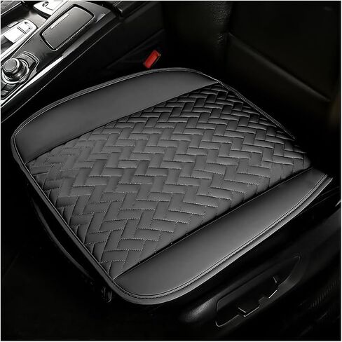 Car Bottom Seat Cover, Breathable Leather Vehicle Front Seat Cushion Protector with Storage Pockets, Comfortable Auto Driver Seat Pad Accessories, Universal for SUV, Sedan, Truck (Beige) in Kuwait