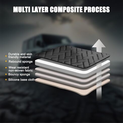 Car Bottom Seat Cover, Breathable Leather Vehicle Front Seat Cushion Protector with Storage Pockets, Comfortable Auto Driver Seat Pad Accessories, Universal for SUV, Sedan, Truck (Beige) in Kuwait