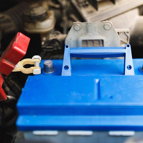 2 Pairs Battery Terminal Connectors,M8 Bolts, Battery Cable Clamps in pure copper with 4 pieces of battery terminal anticorrosion washers, for automotive parts, marine batteries in Kuwait