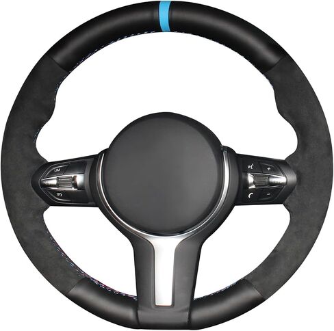 MEWANT Black Genuine Leather Steering Wheel Cover for BMW F30 M Sport F22 F23 F34 F32 F33 F10 F07 F12 F13 F15 X3 X4 X5 in Saudi Arabia