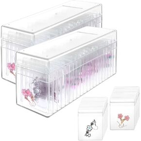 2pcs Acrylic Jewelry Box Organizer Clear Jewelry Organizer with 40 Portable Jewelry Bag Jewelry Box Organizer with Anti Tarnish Jewelry Bags for Earrings/Rings/Necklaces Gift for Women Girls