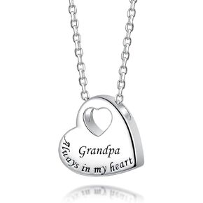 925 Sterling Silver Urn Necklace Always in My Heart Pendant Memorial Cremation Jewelry for Ashes