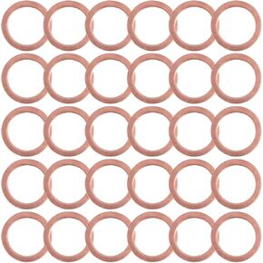 Mandark 30PCS Car Oil Drain Plug Gasket, 14mm Copper Vehicle Oil Crush Washer Seals, OEM# 007603-014106 Auto Oil Gasket Rings Replacement Accessories, Compatible with GLA GLE GLC