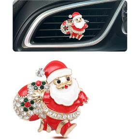 سانتا كلوز تنفيس الهواء كليب عيد الميلاد سيارة الهواء المعطر تنفيس كليب، 1PC بلينغ عيد الميلاد زينة السيارة القابلة لإعادة الملء منفذ كليب سيارة الناشر، حجر الراين سبيكة الفاخرة سحر السيارة in Kuwait