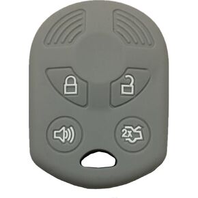 KAWIHEN Silicone Key Fob Cover Compatible with Ford Lincoln Mercury 4 buttons OUCD6000022 164-R8046 164-R7040 CWTWB1U722 (Gray)