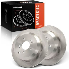 A-Premium 12.75 inch (324mm) Rear Solid Disc Brake Rotors Compatible with Select Hyundai Models - Veracruz 2007-2012 3.8L, 2-PC Set