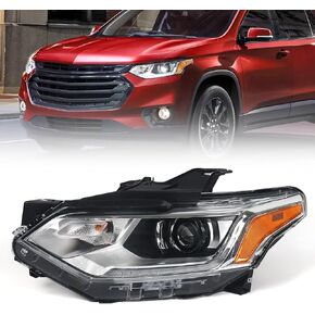 Huray Right HID/Xenon Headlight Fit for Chevy Traverse 2018-2021 L/LS/LT Cloth/LT Leather/RS Model, RH Headlamp with LED DRL Projector OE Factory Replacement for GM2503487 84887858 Passenger Side