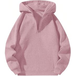 SOLY HUX Men's Hoodies Half Zipper Long Sleeve Drop Shoulder Sweatshirt Casual Pullover