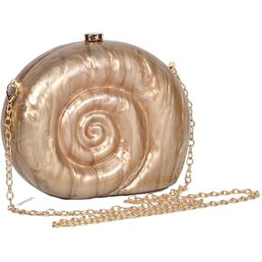 Clutch Purse For Women Acrylic Conch Shell Handbag Crossbody Wedding Summer Shoulder Bag Mini Evening Cute Bride Bridesmaid Bags Pearl Novelty Luxury Designer Handbags