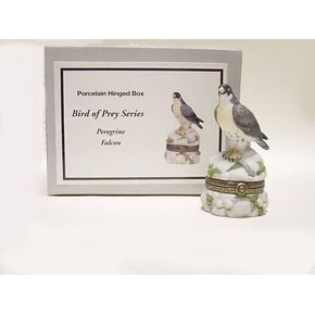 Peregrine Falcon PHB Porcelain Hinged Box - Midwest of Cannon Falls Bird of Prey Series
